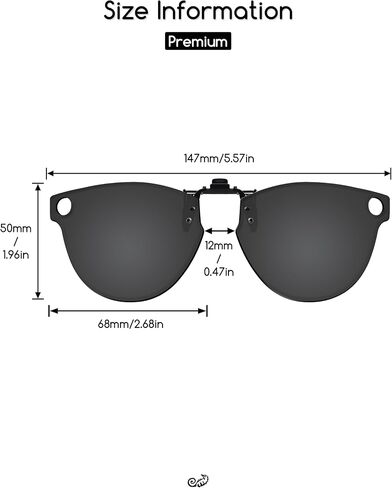 Polarized Clip-on Flip up Sunglasses for RayBan-RW4009 50mm & Gen 2 RW4013 50mm for Men Women - Advanced Black + Metallic Silver in Saudi Arabia