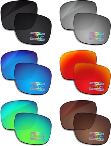 Bowyer 6 Pairs POLARIZED Replacement Lenses for Ray-Ban Meta Wayfarer RW4006 50mm Smart Glasses - Black + Titanium Mirror + Surf Blue Mirror + Fire Red Mirror + Jade Green Mirror + Brown in Saudi Arabia
