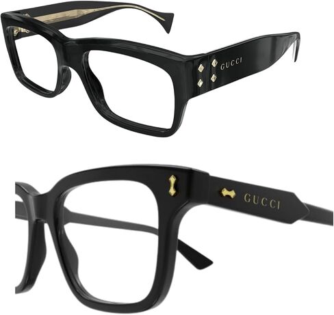 Gucci GG1707O Lettering Logo Rectangular Shape Eyeglasses with eSHADES Luxury Eyewear Kit - Embrace Sophistication and Elegance in Saudi Arabia