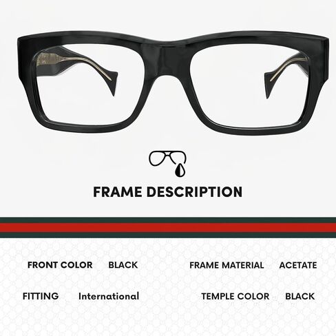 Gucci GG1707O Lettering Logo Rectangular Shape Eyeglasses with eSHADES Luxury Eyewear Kit - Embrace Sophistication and Elegance in Saudi Arabia