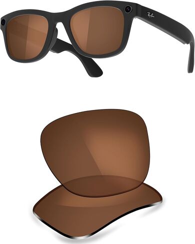 عدسات بديلة مستقطبة ThunderClap متوافقة مع Ray-Ban Meta RW4006 | النظارات الذكية RW4008 Gen 2 RW4012 (50 ملم و53 ملم). in Kuwait