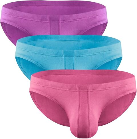 ملابس داخلية بيكيني للرجال من Real Men Ares-Accent منخفضة الارتفاع مع حقيبة ABCD - عبوات 1 و3 و6 - مقاس الخصر XS - 5XL in Kuwait