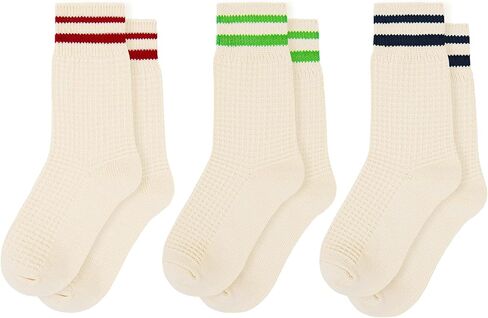 American Trends Womens Striped Socks Retro Crew Socks Women Slouchy Athletic Calf Tube Socks in Saudi Arabia