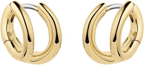 gorjana - Taner Double Huggies 3/8" - 18k Gold Plated - Multiple Piercing Illusion - Everyday Wear - Elegant Design - Lightweight Comfort - Versatile Style - Surgical Steel Post in Saudi Arabia
