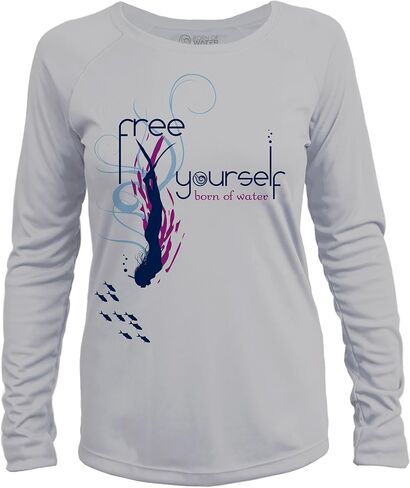 قميص Born of Water Free Diving بأكمام طويلة للأشعة فوق البنفسجية: حرر نفسك in Saudi Arabia