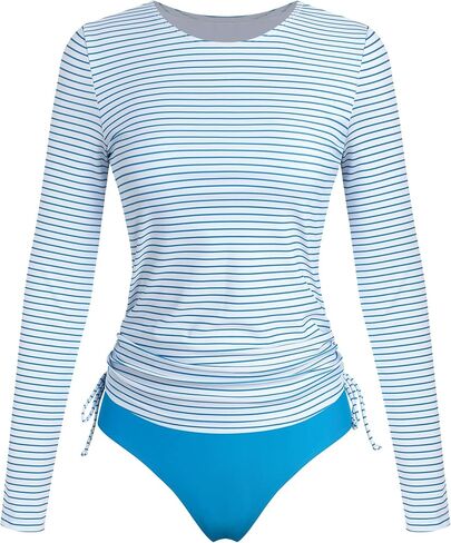 ZAFUL المرأة طويلة الأكمام طفح الحرس UPF 50+ حماية من الشمس تصفح السباحة قمصان الرباط Tankini ملابس السباحة in Kuwait