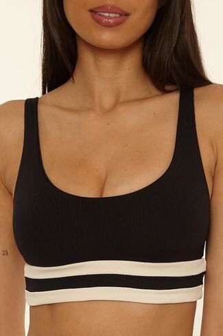 Becca Womens Coast Line Sports Bra Bikini Top, Adjustable, Swimwear Separates for Women in Saudi Arabia