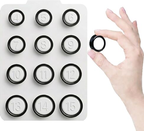 متوافق مع مجموعة مقاسات Oura Ring Gen 4، مقاس 4 إلى 15 مناسب لمجموعة مقاسات Oura Ring 4، أداة قياس إصبع احترافية سوداء، قم بقياس حجم إصبعك قبل الشراء. in Kuwait