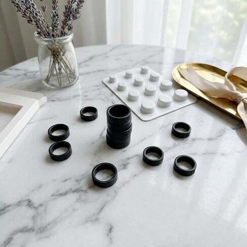 متوافق مع مجموعة مقاسات Oura Ring Gen 4، مقاس 4 إلى 15 مناسب لمجموعة مقاسات Oura Ring 4، أداة قياس إصبع احترافية سوداء، قم بقياس حجم إصبعك قبل الشراء. in Kuwait