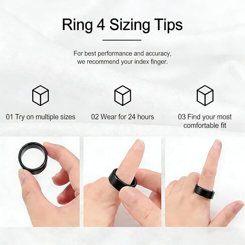 متوافق مع مجموعة مقاسات Oura Ring Gen 4، مقاس 4 إلى 15 مناسب لمجموعة مقاسات Oura Ring 4، أداة قياس إصبع احترافية سوداء، قم بقياس حجم إصبعك قبل الشراء. in Kuwait