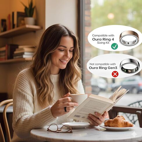 متوافق مع مجموعة مقاسات Oura Ring Gen 4، مقاس 4 إلى 15 مناسب لمجموعة مقاسات Oura Ring 4، أداة قياس إصبع احترافية سوداء، قم بقياس حجم إصبعك قبل الشراء. in Kuwait