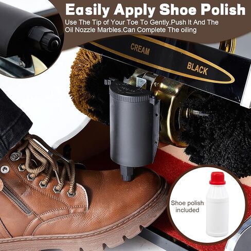Lounsweer Automatic Electric Shoe Polisher Plug-in Shoe Buffer with Polish Box Dust Removal and Polishing Clean Kit Double Combination Brush for Home Hotel Bank Shopping Mall Entrance in Saudi Arabia
