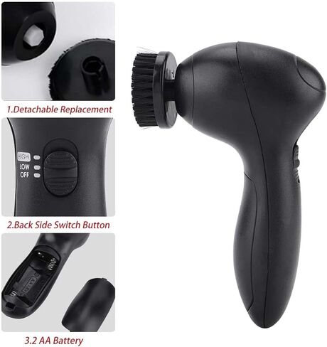 Electric Shoe Polisher Portable Shoe Cleaner Machine Fast Glazing for Leather Shoes Bags Car Seats with 4 Brushes Battery Powered Lightweight in Saudi Arabia