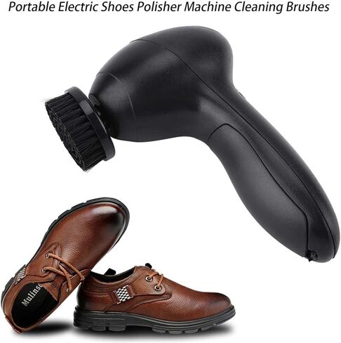 Electric Shoe Polisher Portable Shoe Cleaner Machine Fast Glazing for Leather Shoes Bags Car Seats with 4 Brushes Battery Powered Lightweight in Saudi Arabia