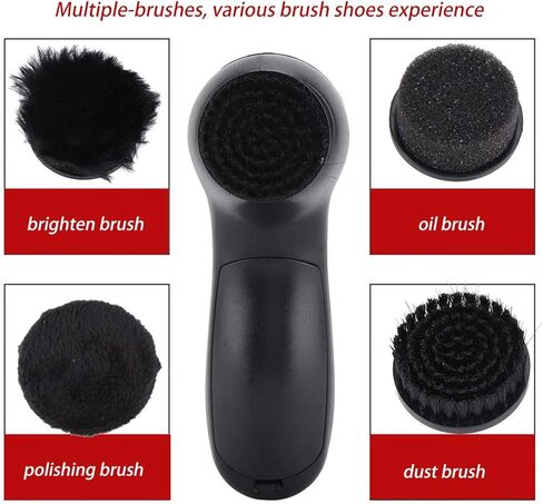 Electric Shoe Polisher Portable Shoe Cleaner Machine Fast Glazing for Leather Shoes Bags Car Seats with 4 Brushes Battery Powered Lightweight in Saudi Arabia
