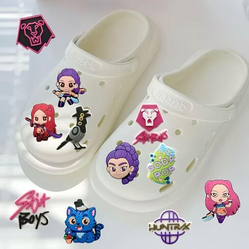 20 Pcs K-Pop Themed Shoe Charms for Clog Sandals Holes Slippers Lightweight Casual Slides Party Favors Gifts for Teens & Women in Saudi Arabia