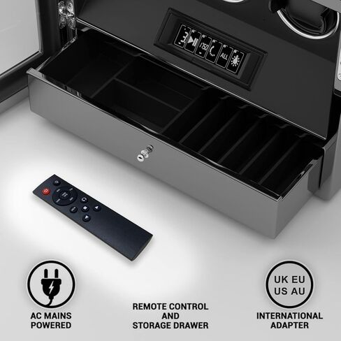 DUKWIN Watch Winder، قفل بصمة الإصبع التلقائي لساعات 3/6/9 مع 4 حوامل، 300-2300 TPD، شاشة رقمية، جهاز تحكم عن بعد، تخزين المجوهرات ووسادة ساعة قابلة للتعديل وإضاءة LED in Kuwait