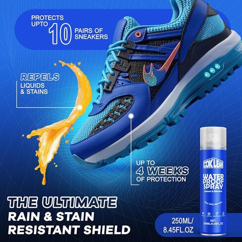 Shoe Protector Spray, Rain & Stain Waterproof Spray 8.45 OZ Nano Protectant for Sneaker, Nubuck, Canvas, Suede Shoes in Kuwait
