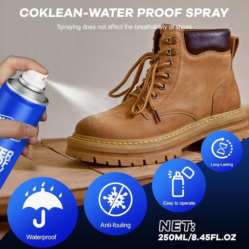 Shoe Protector Spray, Rain & Stain Waterproof Spray 8.45 OZ Nano Protectant for Sneaker, Nubuck, Canvas, Suede Shoes in Kuwait