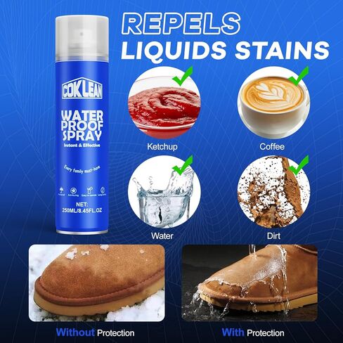 Shoe Protector Spray, Rain & Stain Waterproof Spray 8.45 OZ Nano Protectant for Sneaker, Nubuck, Canvas, Suede Shoes in Kuwait