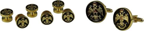 4031930 Scottish Rite 33 Degree Cuff Links Tuxedo Studs 33rd Degree Consistory Wings Down Double Eagle Supreme Council Jurisdiction in Saudi Arabia