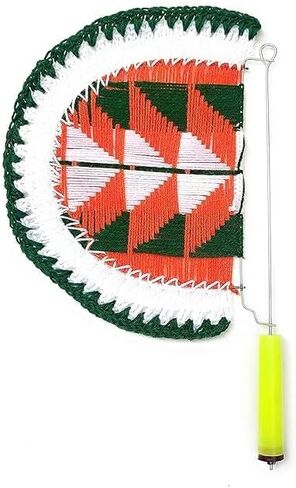 Pankhi Hand Fan Punjabi Wedding Festivel tezz festivel Indian Traditional Hand Knitted Handheld Hand Knit Crafted Work for Cool Air, Home Decor and Travel use Pack of 1 in Saudi Arabia