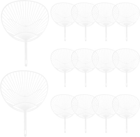 20 قطعة من مروحة بيضاء Uchiwa DIY Kit - إطار مروحة بلاستيكي محمول باليد للحرف اليدوية وحفلات الزفاف والحفلات والمناسبات in Kuwait
