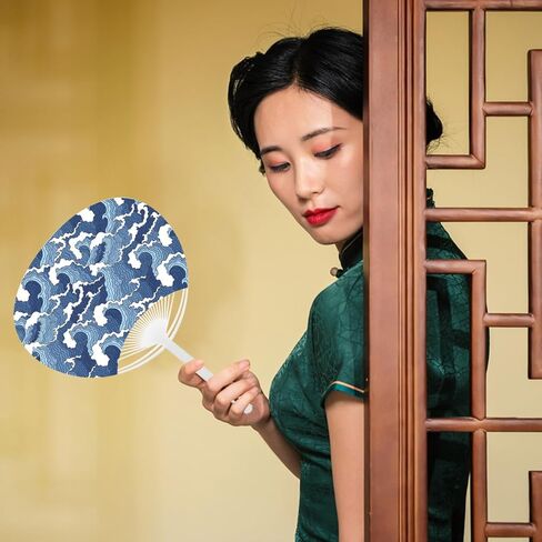 20 قطعة من مروحة بيضاء Uchiwa DIY Kit - إطار مروحة بلاستيكي محمول باليد للحرف اليدوية وحفلات الزفاف والحفلات والمناسبات in Kuwait