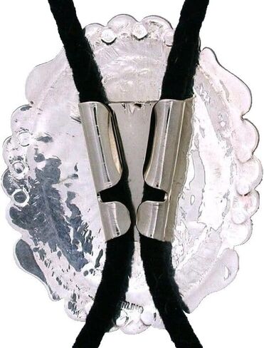 Generic 2 1/3 x 2 Inch Navajo Southwest Sterling Silver Bolo Tie And Tip EBS9416/32824, Standard in Saudi Arabia