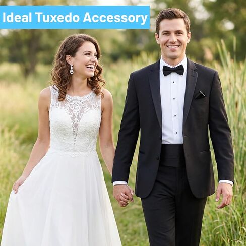 للرجال من Black Cumberbund، Cummerbund مع شريط قابل للتعديل للرجال، وحفلات الزفاف، والحفلات الراقصة والمناسبات الرسمية (أسود، 34 بوصة) in Kuwait