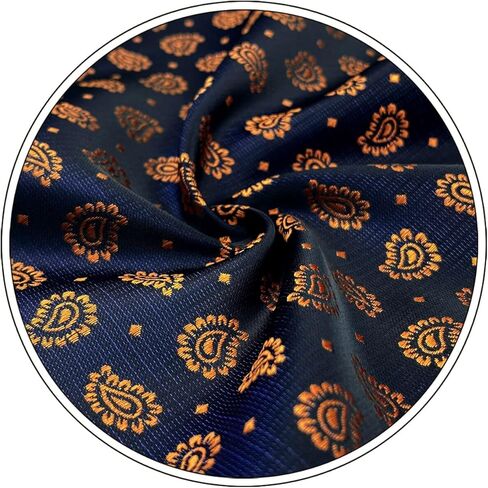 S&W SHLAX&WING Pocket Squares for Men Blue with Orange Paisley Wedding Gift in Saudi Arabia