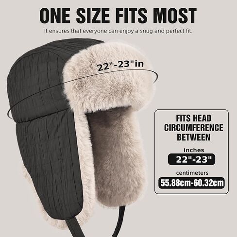 Winter Hat for Men Women Trapper Hat with Ear Flaps, Windproof Russian Trooper Hat for Cold Weather Hunting Skiing in Saudi Arabia