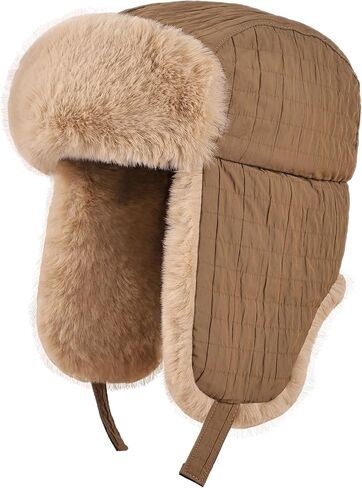 Winter Hat for Men Women Trapper Hat with Ear Flaps, Windproof Russian Trooper Hat for Cold Weather Hunting Skiing in Saudi Arabia