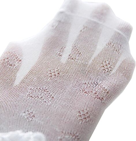 Little Girls Socks Girls Ruffle Socks Frilly Princess Dress Socks with Trim Lace Top Anklet Socks Packs of 5 in Saudi Arabia