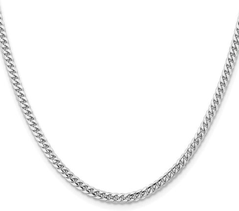 14K White Gold 3.5 mm Solid Miami Cuban Chain Necklace 18" to 26" in Saudi Arabia