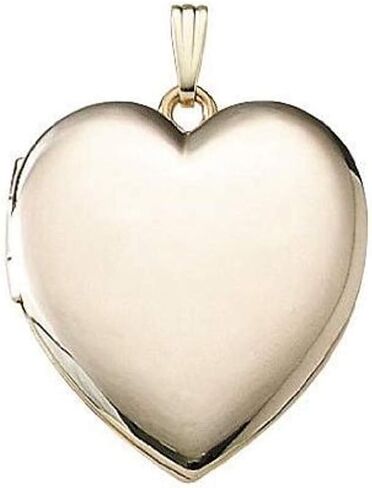 PicturesOnGold.com Solid 14K Yellow Gold Large Heart Plain Locket Memory Gifts for Women and Men - 1-1/4 Inch X 1-1/4 Inch in Solid 14K Yellow Gold in Saudi Arabia