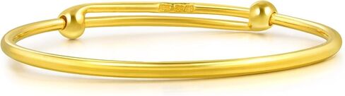 CHOW SANG SANG 999.9 24K Pure Gold Chinese Gifting Collection Blessings Adjustable Bangle for Tiny Size 87765K Price-by-Weight 7.48g Gold [Size Adjustable] in Saudi Arabia
