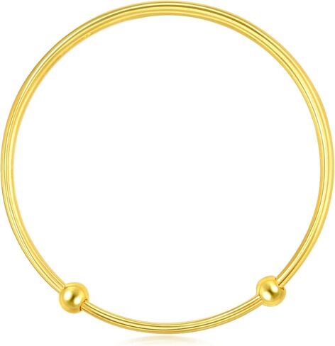 CHOW SANG SANG 999.9 24K Pure Gold Chinese Gifting Collection Blessings Adjustable Bangle for Tiny Size 87765K Price-by-Weight 7.48g Gold [Size Adjustable] in Saudi Arabia