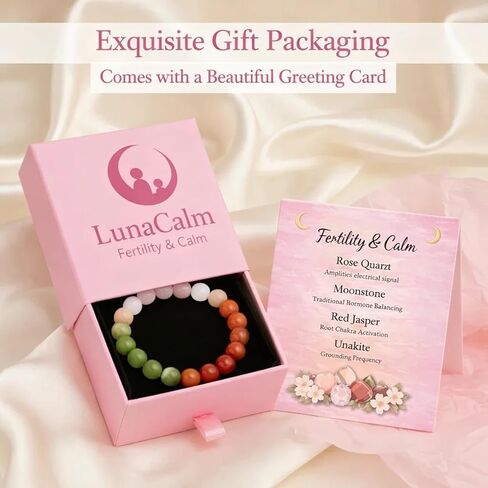 Bracelet Fertility for Women - Pregnancy Gift for First-Time Mom, Natural Crystal Stretch Bracelet, The Gentle Companion, Mothers Day Jewelry in Saudi Arabia
