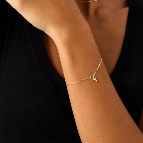 Diamond Cross Bracelet, Diamond Cross, Cross Bracelet, 14K Diamond Cross Bracelet, Christian Bracelet, Christian Jewelry in Saudi Arabia