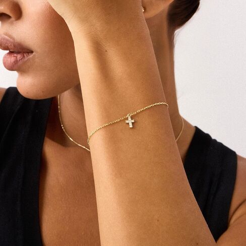 Diamond Cross Bracelet, Diamond Cross, Cross Bracelet, 14K Diamond Cross Bracelet, Christian Bracelet, Christian Jewelry in Saudi Arabia