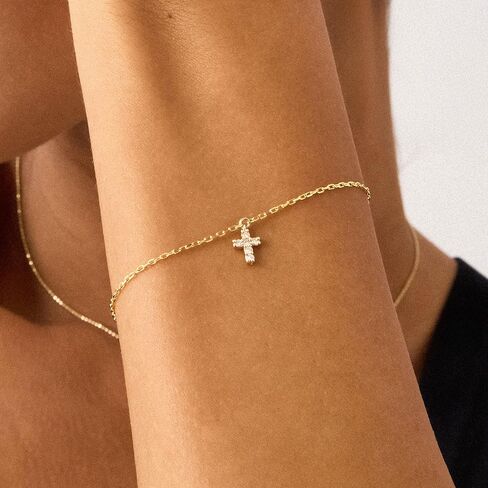 Diamond Cross Bracelet, Diamond Cross, Cross Bracelet, 14K Diamond Cross Bracelet, Christian Bracelet, Christian Jewelry in Saudi Arabia