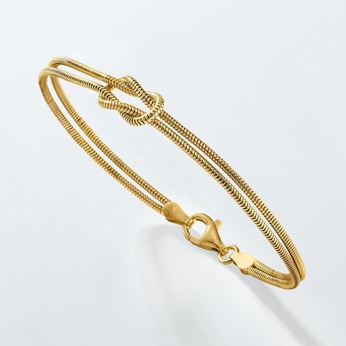 Pure Collection by Ross-Simons Italian 18kt Gold Over Sterling Knot Snake-Chain Bracelet in Saudi Arabia