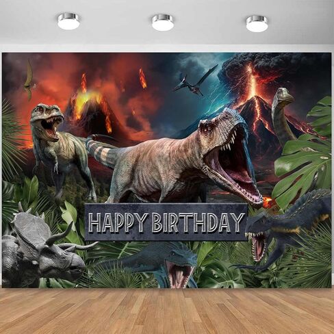 Sensfun Dinosaur عيد ميلاد سعيد Banner Banner Boy Kids Dino موضوع عيد ميلاد حفلة التصوير الفوتوغرافي غابة الديناصور in Saudi Arabia