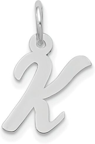 14K White Gold Small Script Initial Letter K Charm in Saudi Arabia