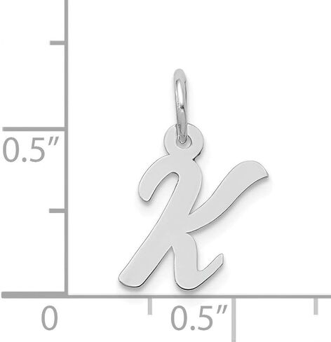 14K White Gold Small Script Initial Letter K Charm in Saudi Arabia