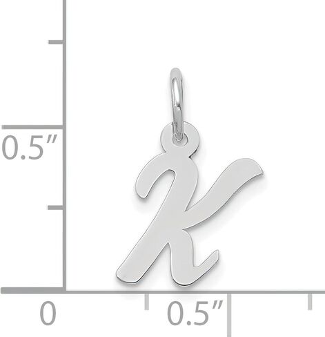 14K White Gold Small Script Initial Letter K Charm in Saudi Arabia