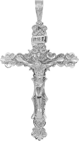 FindingKing 14K White Gold INRI Crucifix Charm Religious Jewelry in Saudi Arabia
