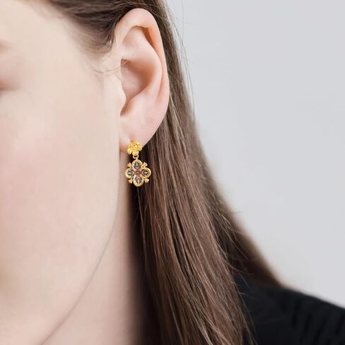 CHOW SANG SANG 999 24K Gold British V&A Museum-Inspired Elegance Gold Drop Earrings for Women 94303E in Saudi Arabia