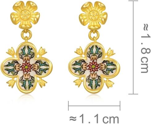 CHOW SANG SANG 999 24K Gold British V&A Museum-Inspired Elegance Gold Drop Earrings for Women 94303E in Saudi Arabia